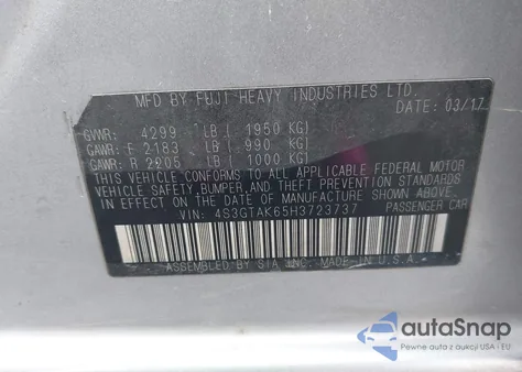 2017 Subaru Impreza 2.0I Sport from USA, damaged, VIN 4S3GTAK65H3723737